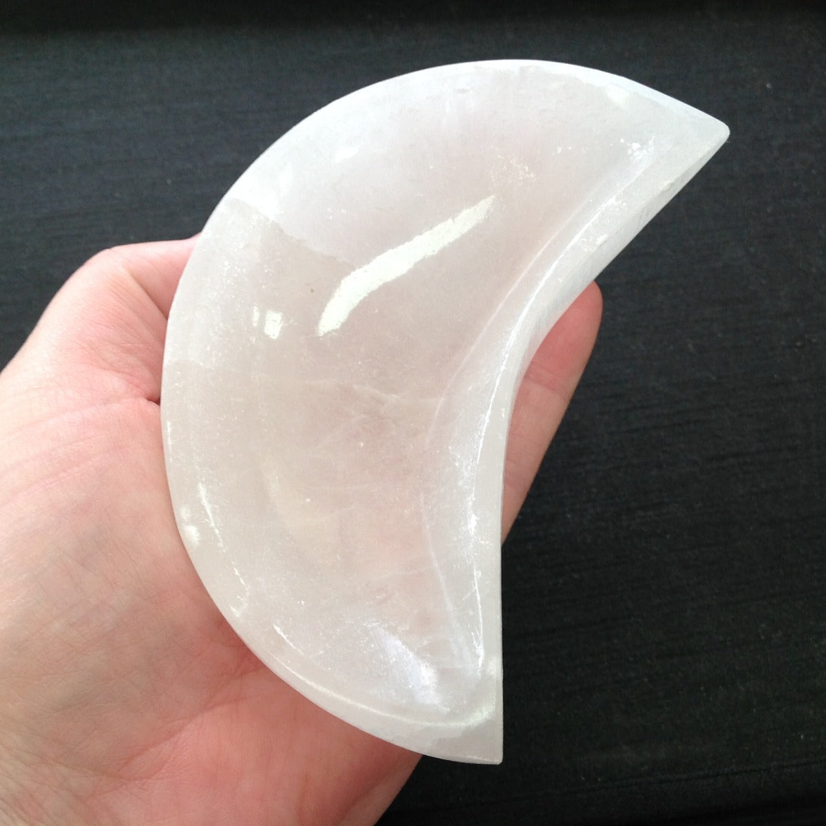 Selenite Bowl - Moon - 10cm Selenite Bowl - Moon - 10cm